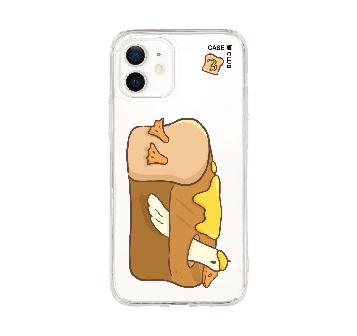 iphone 12/12 pro clear case toast duck
